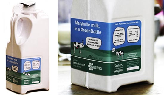 Экологичные бумажные бутылки для молока