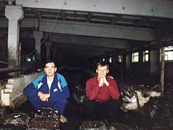 шампиньоница, слева - Рашид, справа - Александр Саламатов
