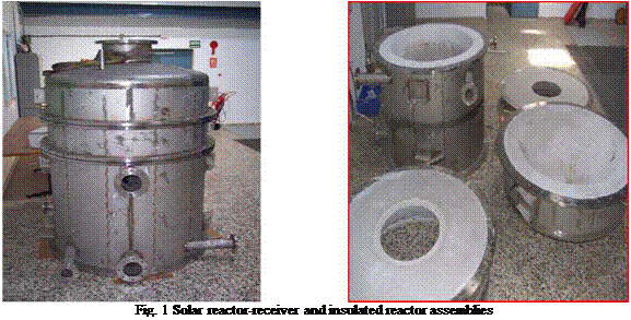 Подпись: Fig. 1 Solar reactor-receiver and insulated reactor assemblies 