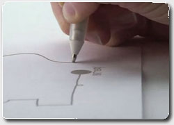 Шариковая ручка для сотворения токопроводящих рисунков